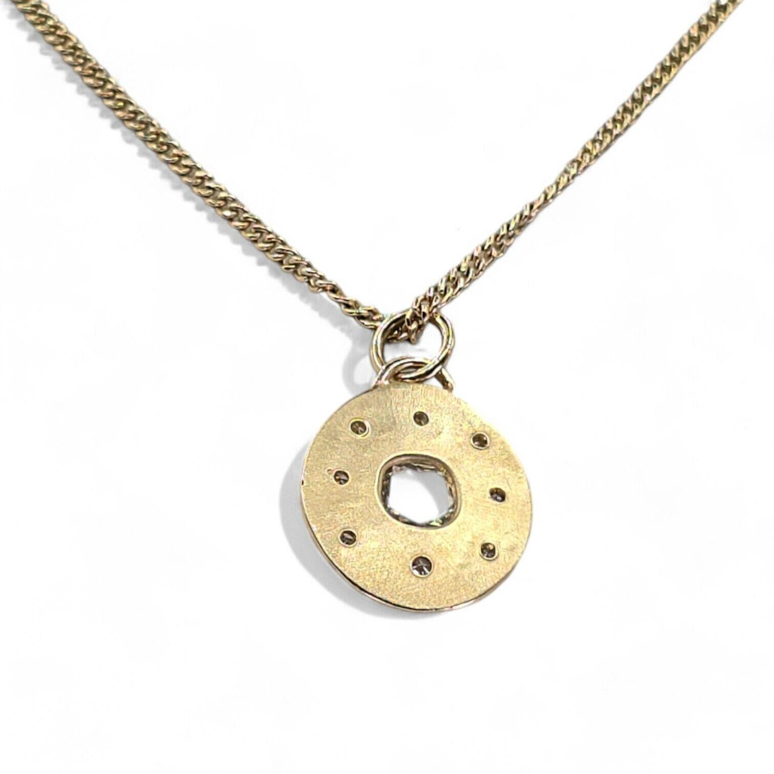 Femenino o masculino Colgante de oro amarillo de 14 quilates 585 con diamante natural certificado por GIA en venta
