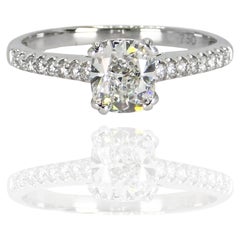 GIA Certified  Natural Diamond Cushion cut in 18k 750 White Gold Ring Size 6