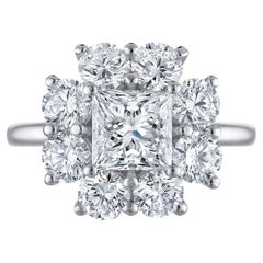 Anello aureola con diamante naturale certificato GIA