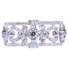 Diamante Natural Certificado GIA Broche Vintage Deco Platino 12418