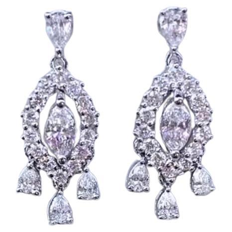 GIA Certified Natural  Diamonds 18K Gold Earrings