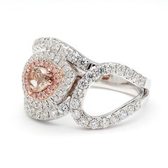 GIA Certified Natural Fancy Brown Pear Diamond 1.47 Carat TW Gold Ring