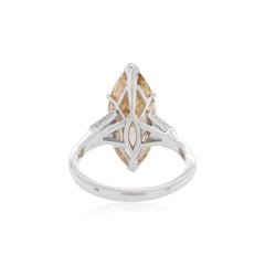 GIA certified Natural Fancy Brown Yellow Marquise Diamond, White diamond Pt Ring