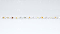 GIA Certified Natural Fancy Color 13 Diamonds, 7.47ct Bracelet on 18kt Gold