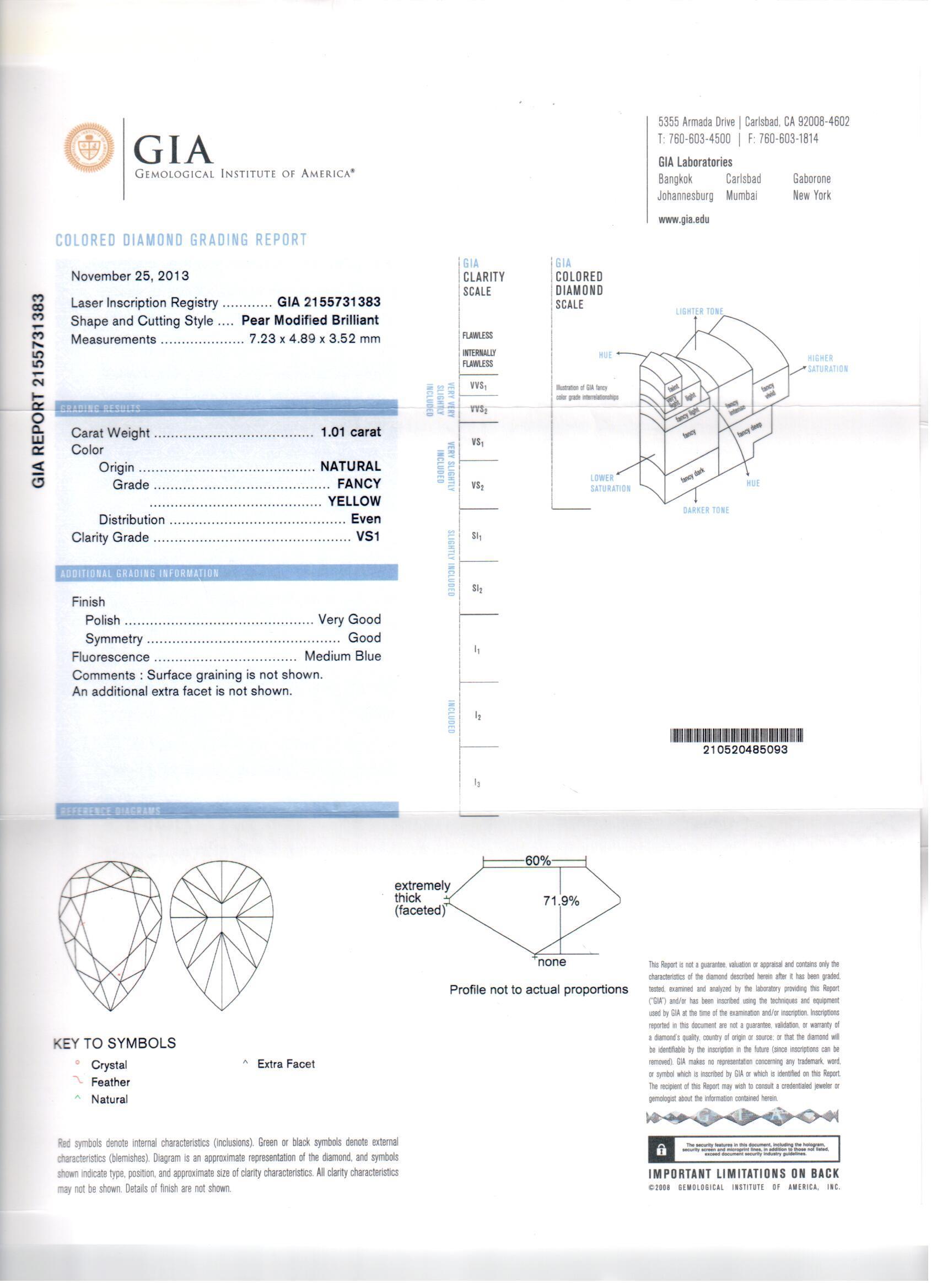 GIA Certified Natural Fancy Color Cluster Ring For Sale 2