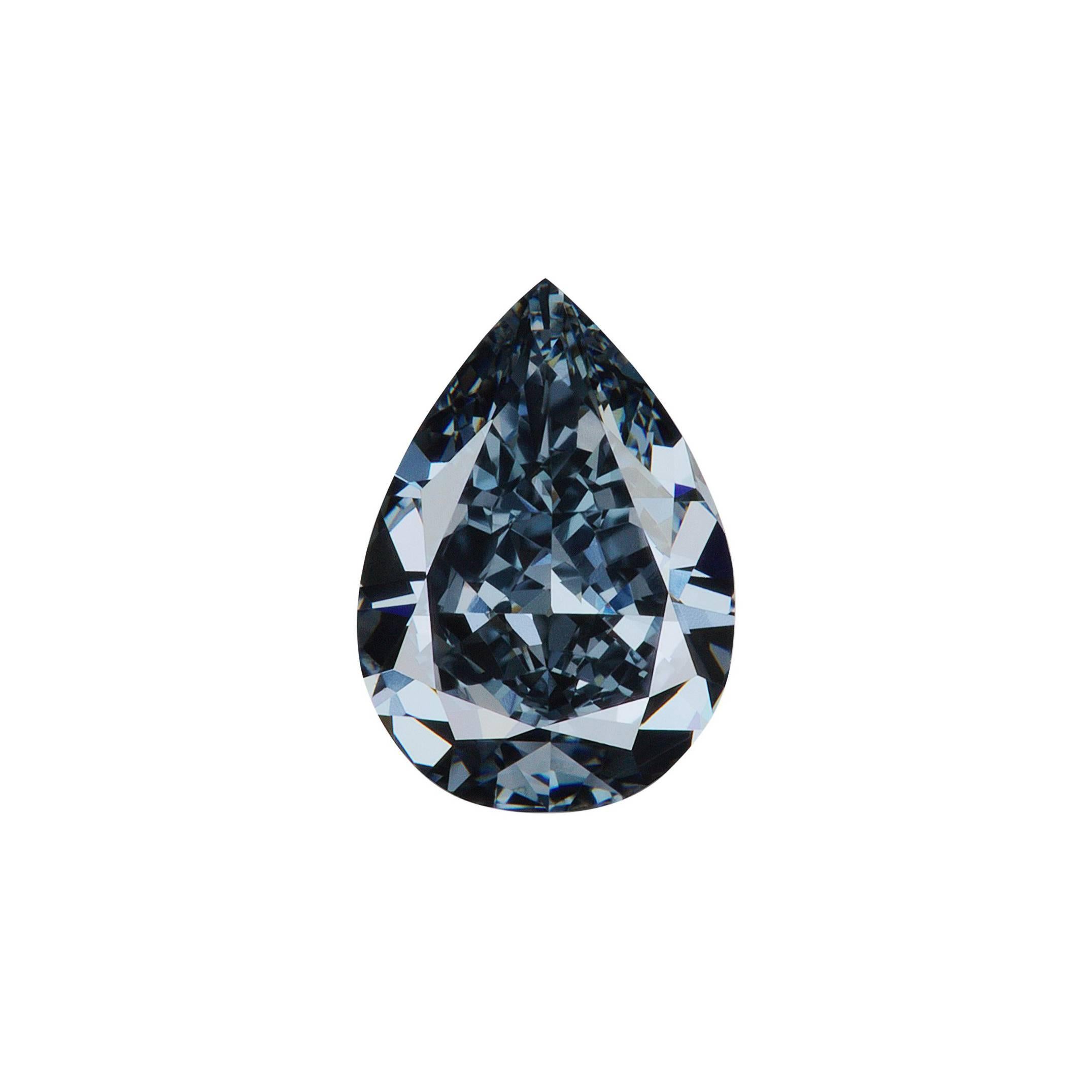 GIA Certified Natural Fancy Deep Greyish Blue 0.70 Carat VS1 Pear Shaped Diamond