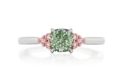 GIA Certified Natural Fancy Green & Pink Diamond Ring