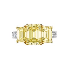 GIA Certified Natural Fancy Intense Yellow Diamond Ring by Siegelson, NY