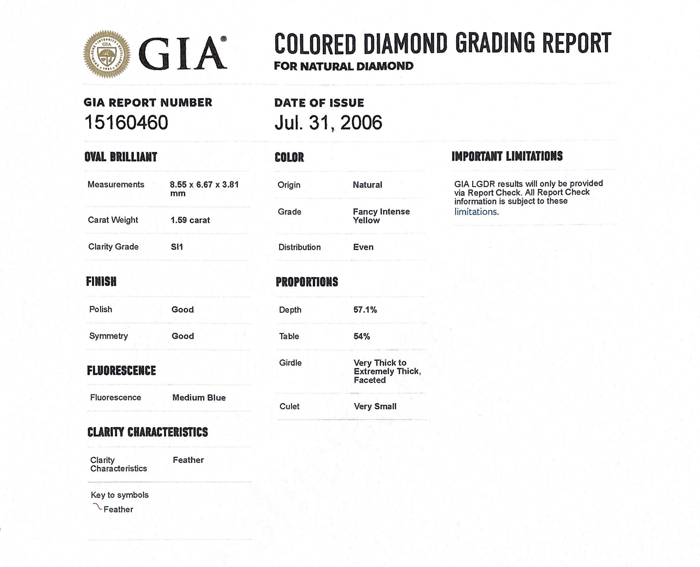 GIA Certified Natural Fancy Yellow and White Diamond 