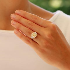 GIA Certified Natural Fancy Yellow Radiant Cut Diamond Ring in Gold and Platinum