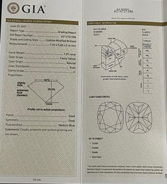 GIA Certified Natural Fancy Yellow & White Diamond Three Stone Engagement Ring