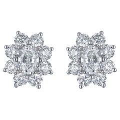 Clous d'oreilles en diamants brillants naturels sans défaut certifiés GIA