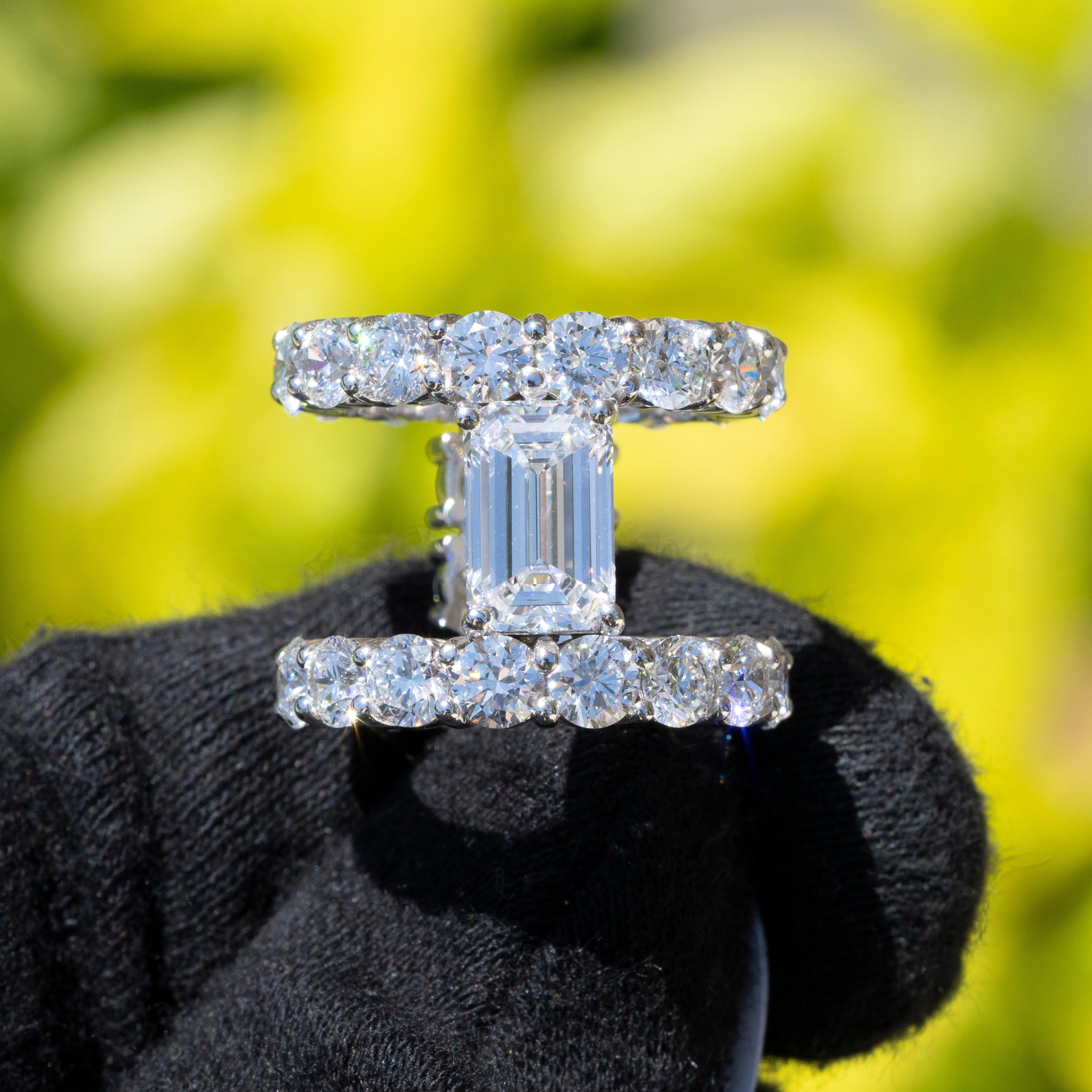 GIA Certified Natural Flawless Diamond Double Eternity Ring In New Condition In Boca Raton, FL