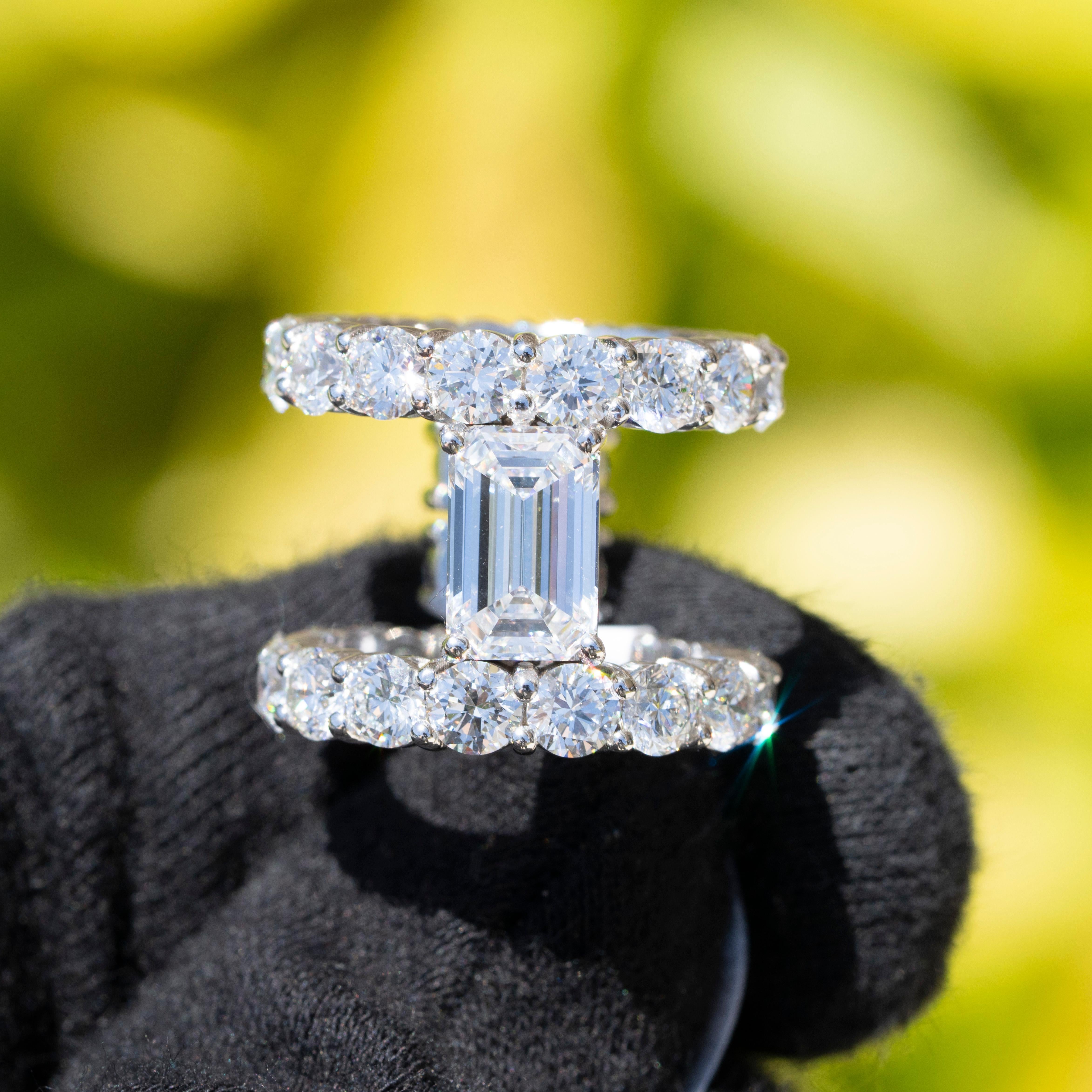 Women's or Men's GIA Certified Natural Flawless Diamond Double Eternity Ring