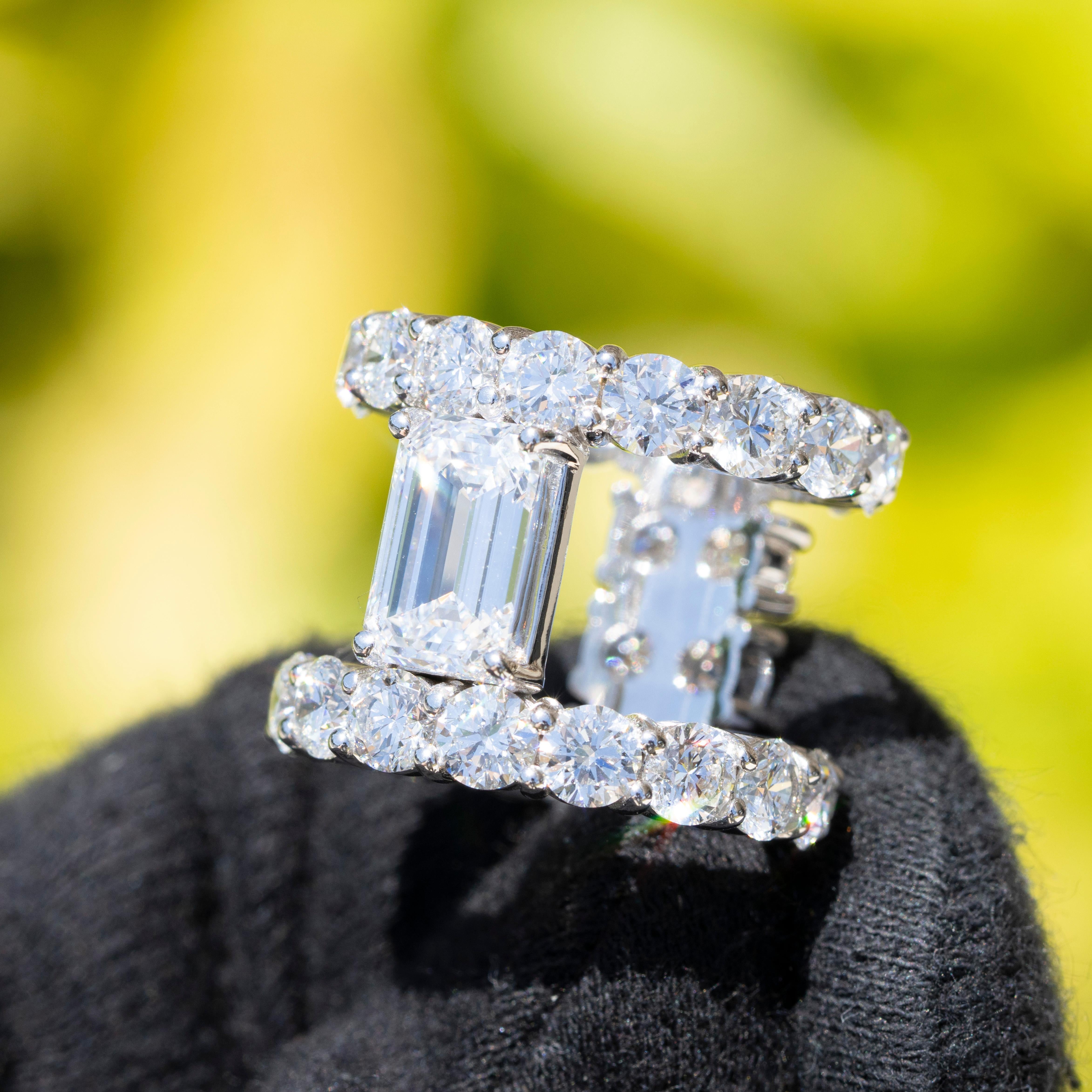 GIA Certified Natural Flawless Diamond Double Eternity Ring 1