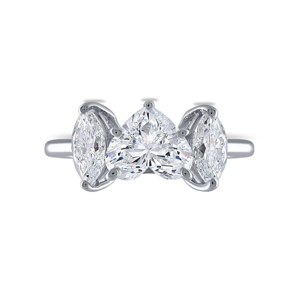 GIA Certified Natural Flawless Heart Shaped Diamond Ring 3