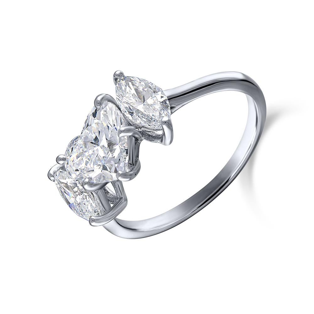 GIA Certified Natural Flawless Heart Shaped Diamond Ring 4