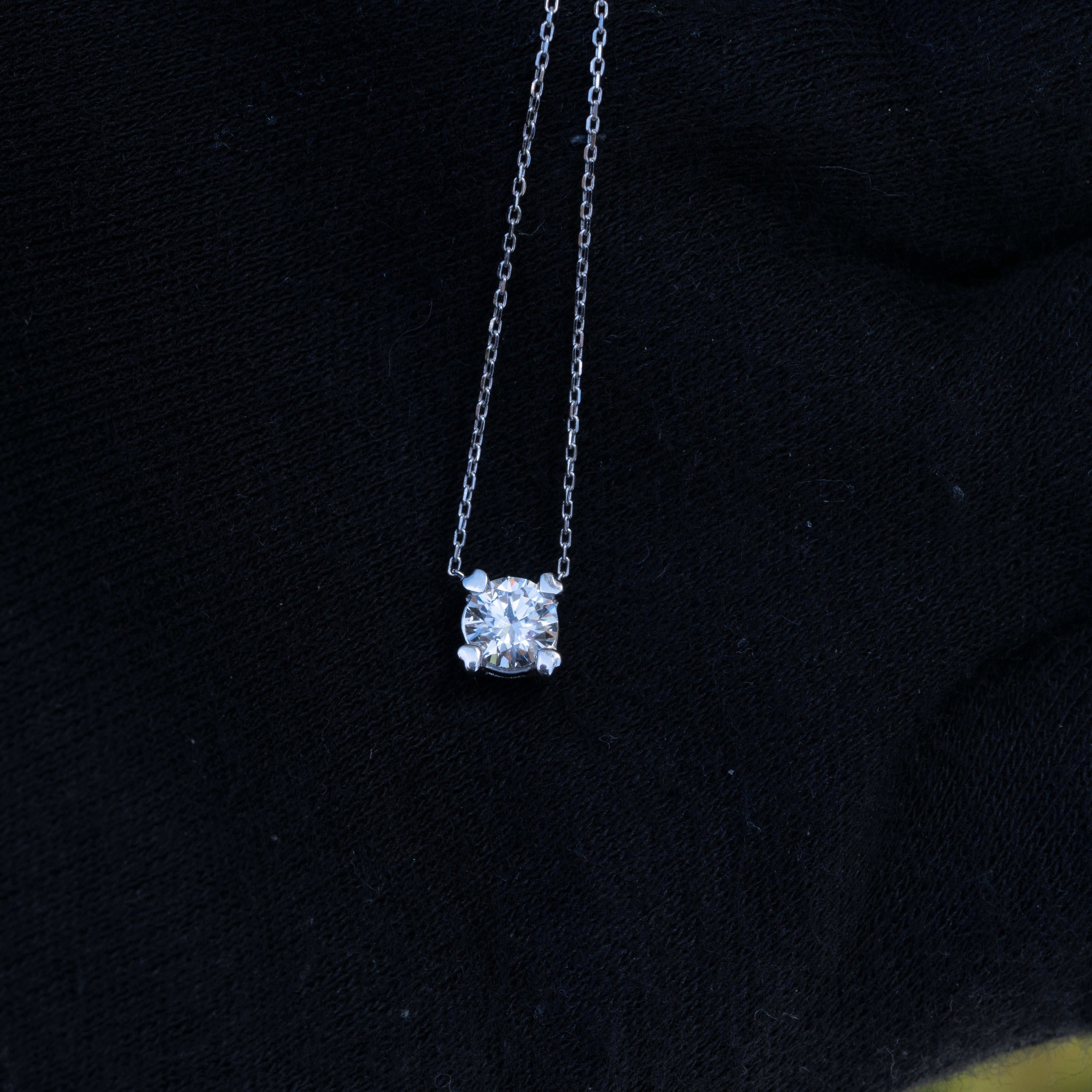 Princess Cut GIA Certified Natural Flawless Round Cut Diamond Necklace