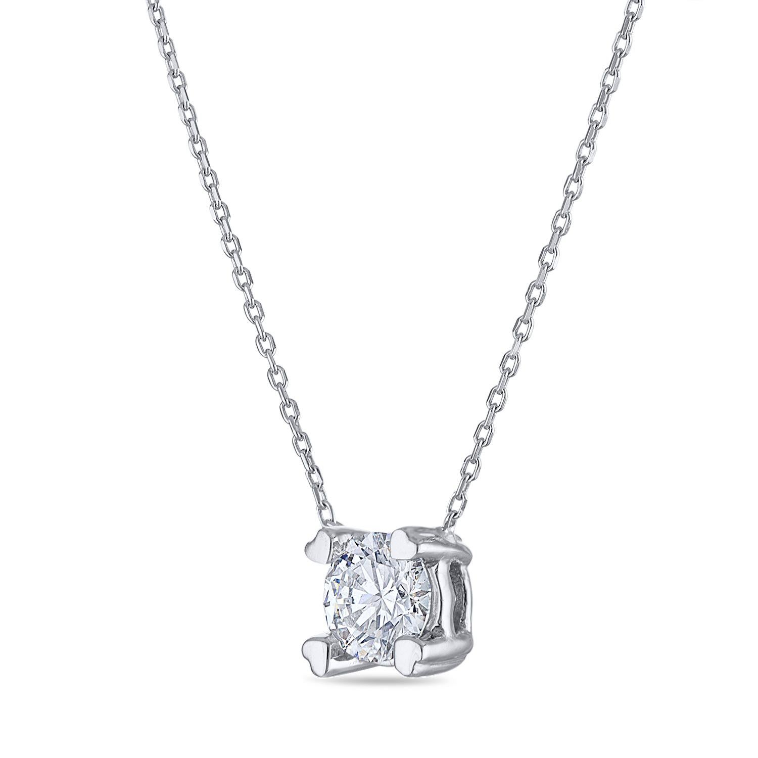 GIA Certified Natural Flawless Round Cut Diamond Necklace In New Condition In Boca Raton, FL