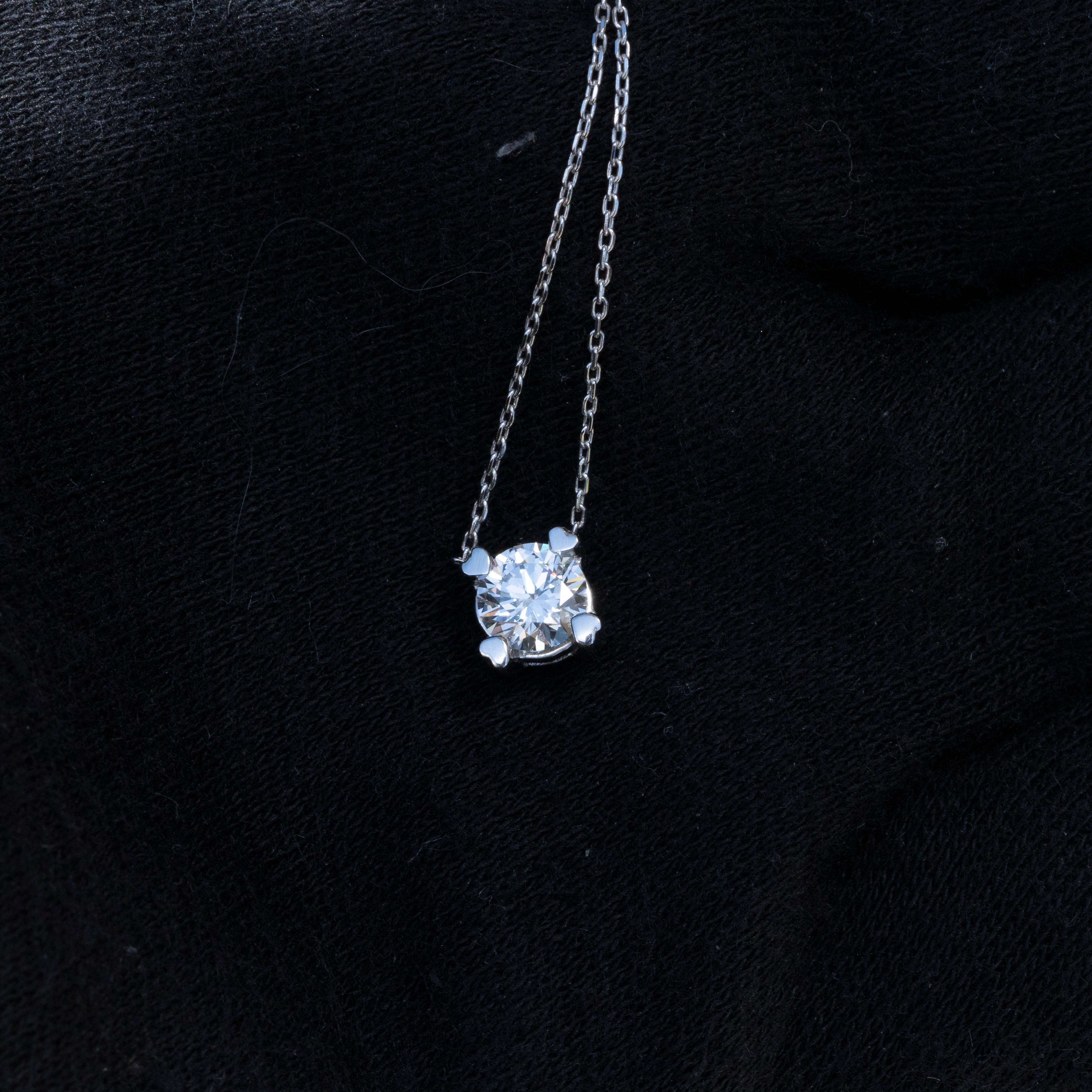 Women's or Men's GIA Certified Natural Flawless Round Cut Diamond Necklace