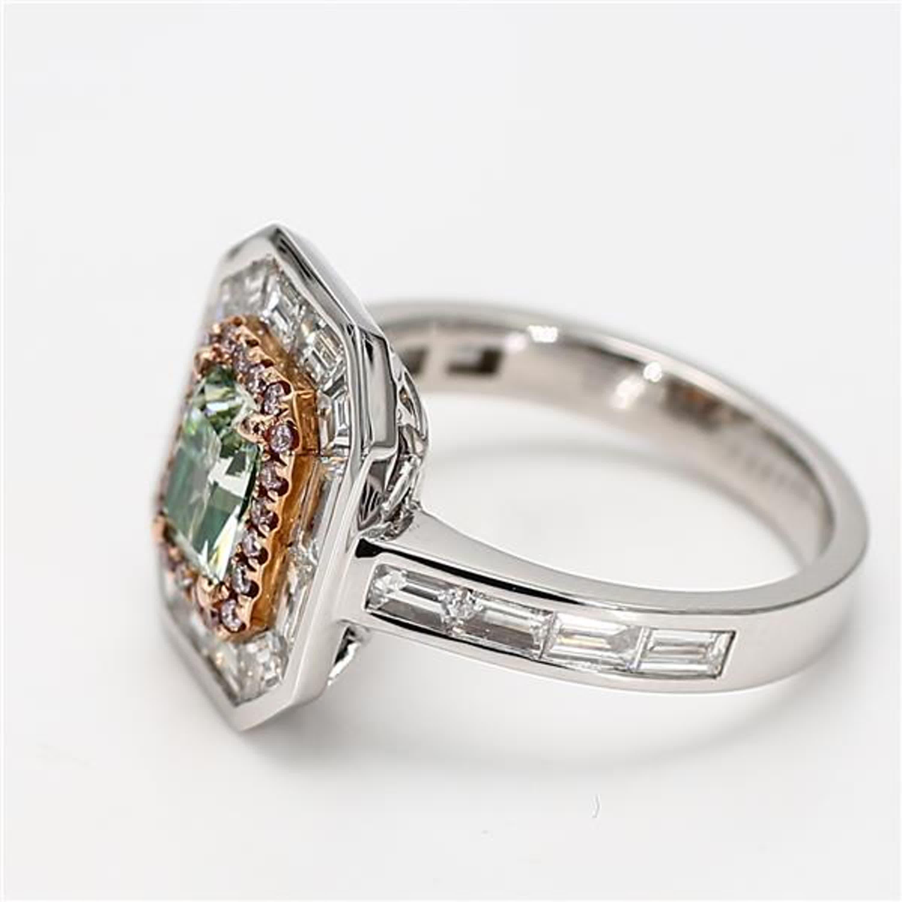 Contemporary GIA Certified Natural Green Radiant Diamond 2.68 Carat TW Gold Cocktail Ring