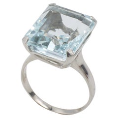 GIA zertifiziert natürlichen grünlich blauen Aquamarin Edelstein Cocktail Ring
