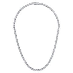 GIA Certified Natural Internally Flawless Brilliant Diamond Tennis Necklace