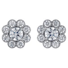 GIA Certified Natural Internally Flawless Diamond Halo Earrings