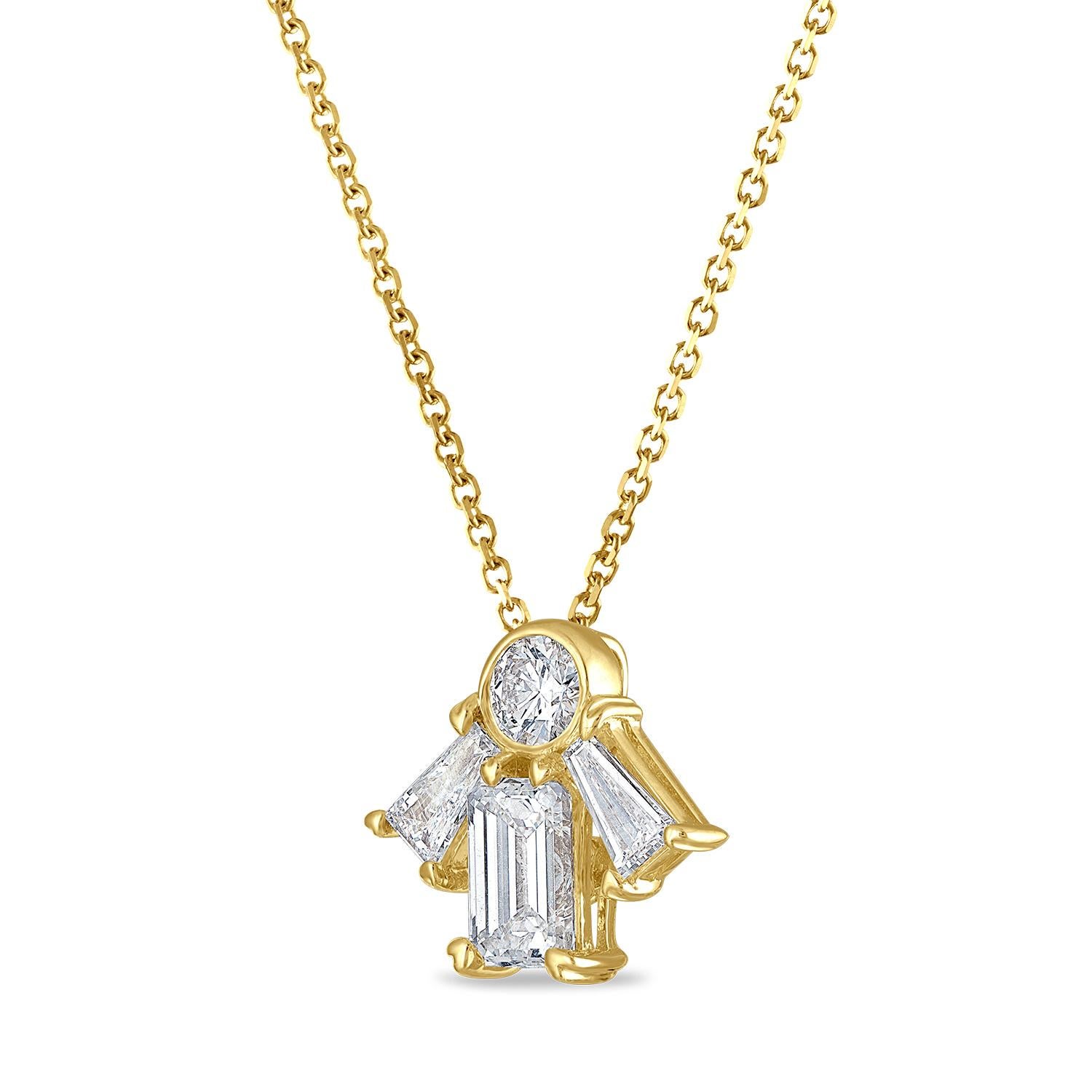 Mixed Cut GIA Certified Natural Internally Flawless Diamond Pendant Necklace