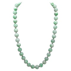 Retro GIA Certified Natural Jade 14K Yellow Gold Necklace