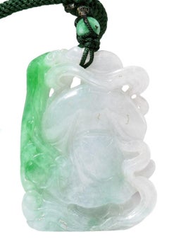 GIA zertifiziert natürlichen Jadeit Jade "Gott der Langlebigkeit" Anhänger Halskette