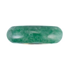 GIA Certified Natural Jadeite Jade Gold Saddle Ring