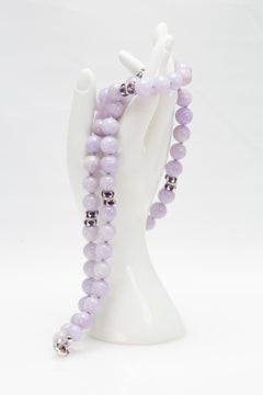 GIA Certified Natural Lavender Jadeite Jade, Amethyst and Diamond Necklace