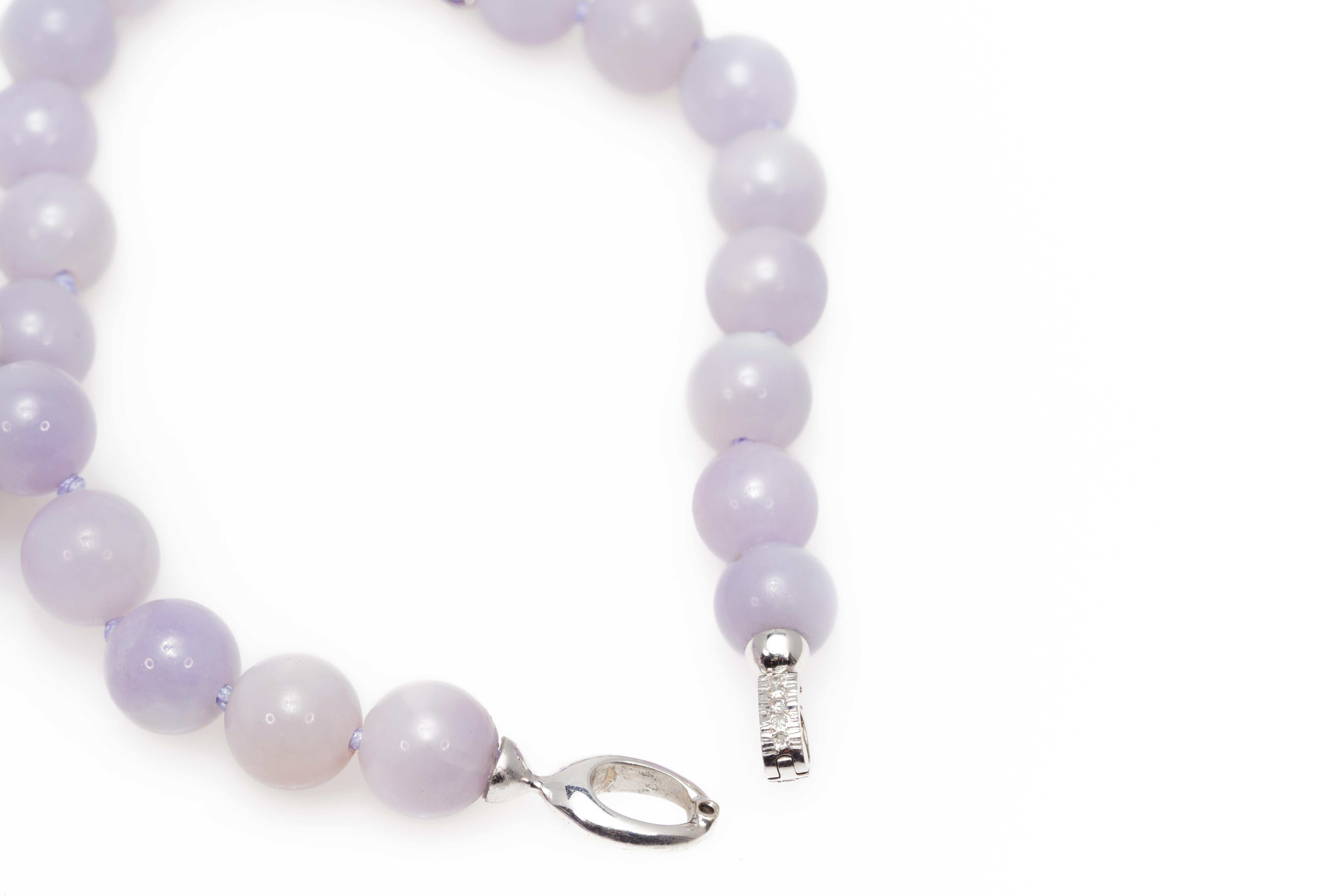 lavender jade bead necklace