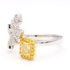 GIA Certified Natural Light Yellow Radiant Diamond 1.34 Carat TW Gold Ring