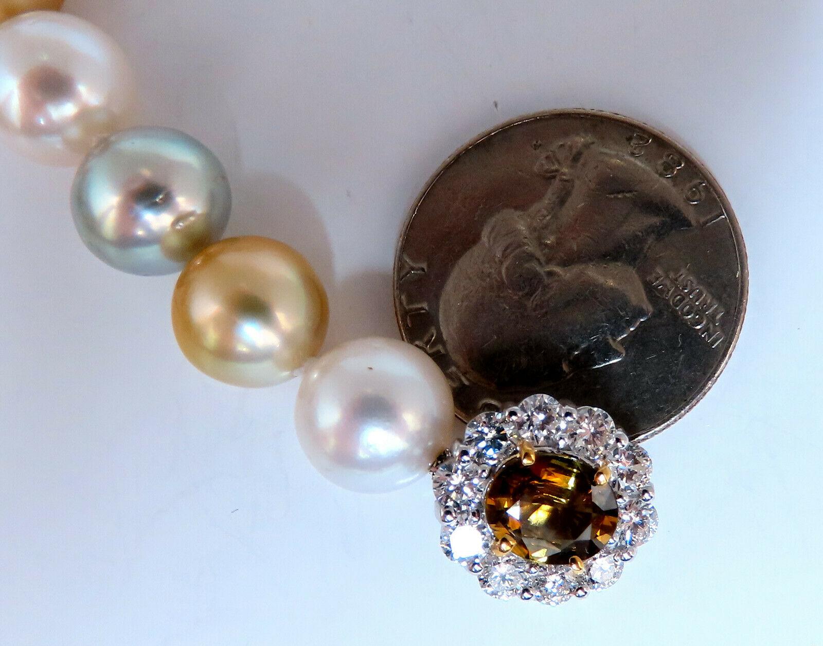 Collier de perles d'eau salée multicolores naturelles de Tahiti 14 carats certifiées par le GIA en vente 1