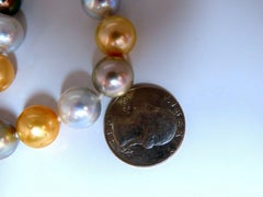 GIA Certified Natural Multicolor Tahitian Saltwater Pearls Necklace 14.46m 14k*