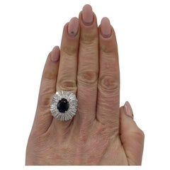 Ciondolo con zaffiro blu e diamante certificato GIA e senza calore