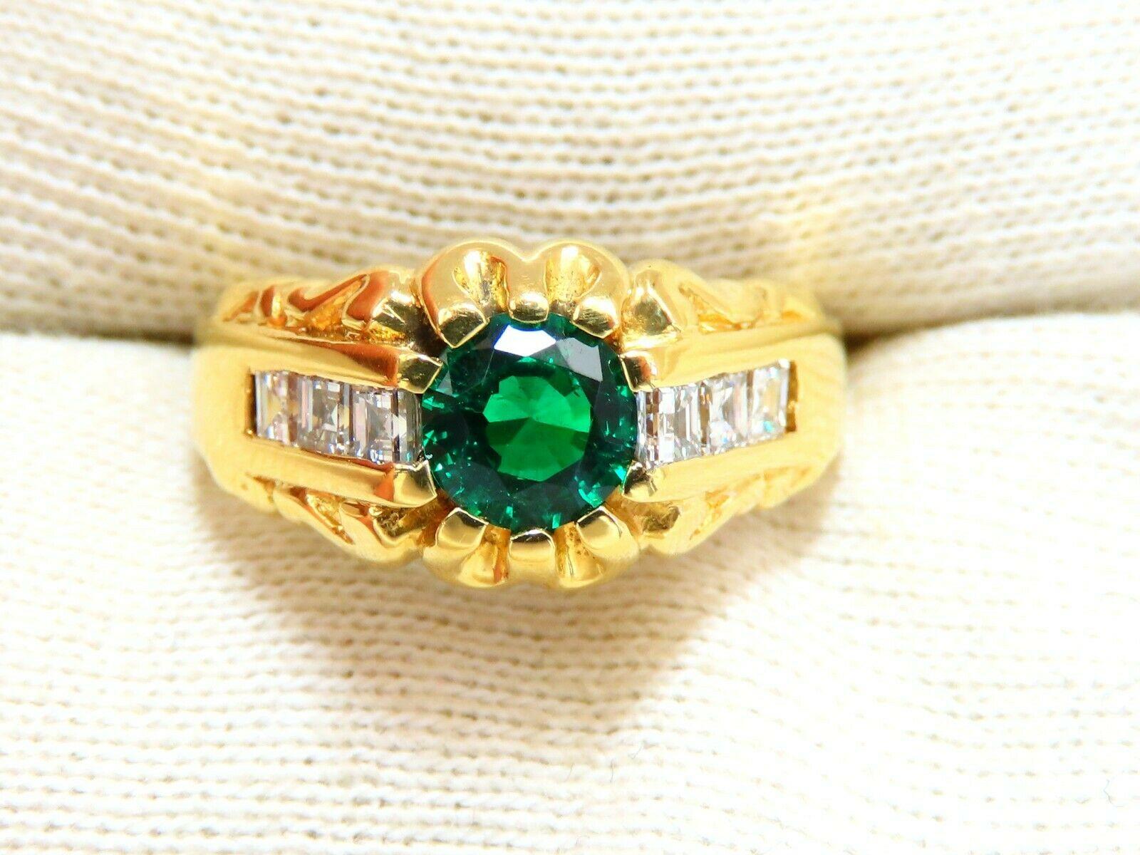 mens natural emerald rings