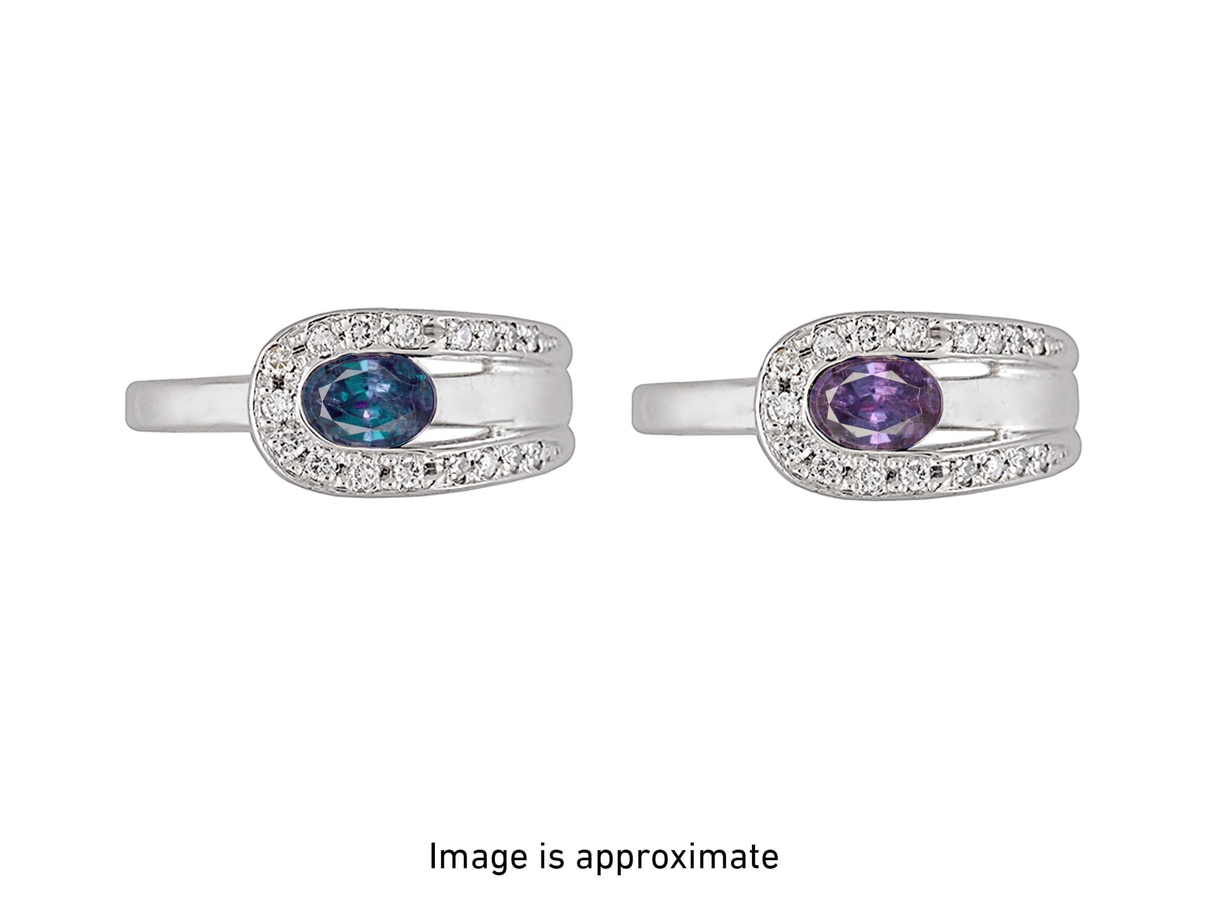Victorian GIA Certified Natural Oval 0.55CT Alexandrite & Diamond Platinum Ring For Sale
