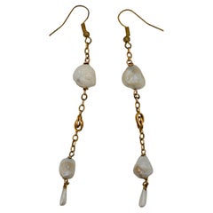 Orecchini a goccia di perle naturali d'acqua dolce barocche certificate GIA