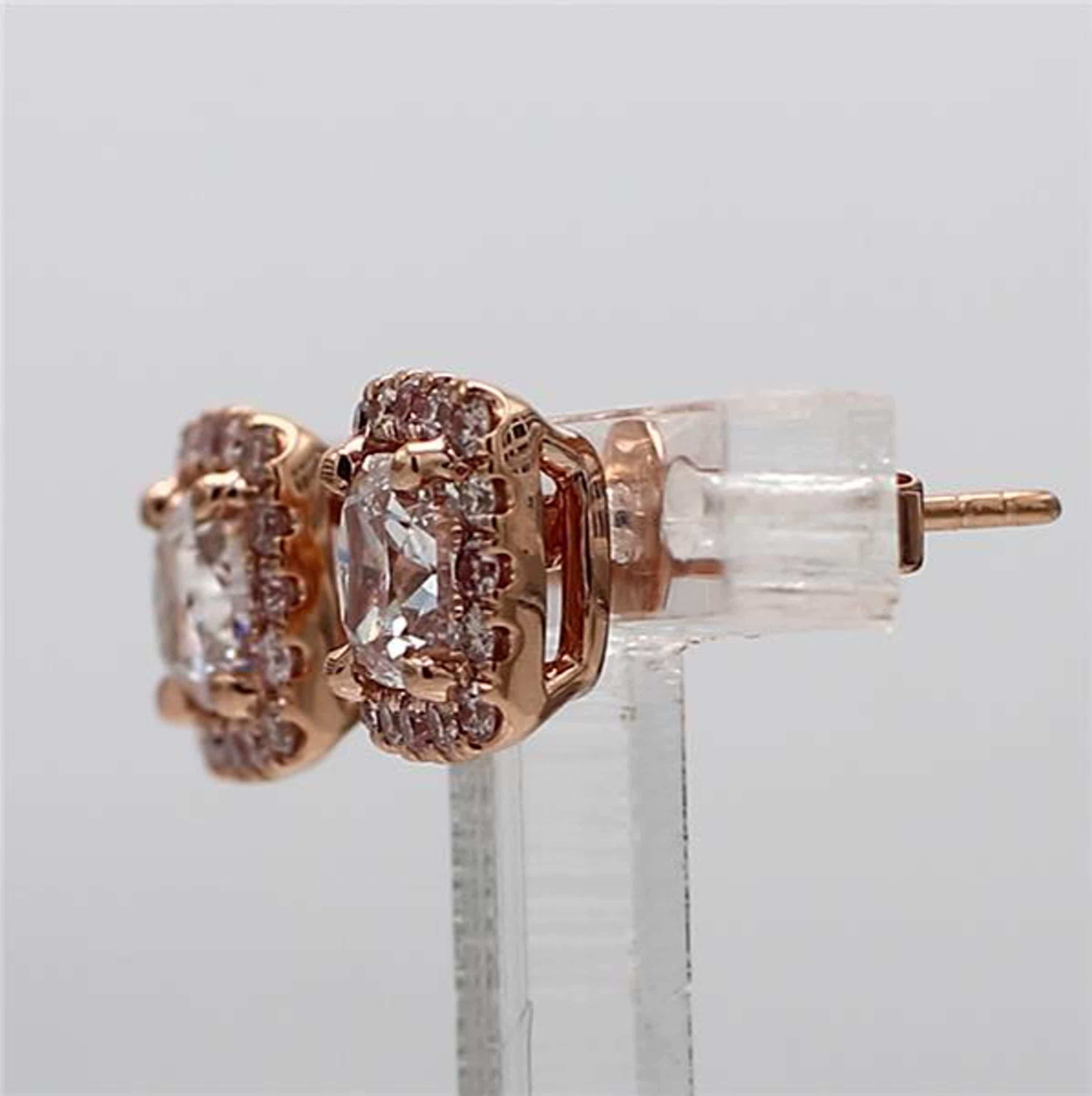 Contemporary GIA Certified Natural Pink Cushion Diamond 1.74 Carat TW Gold Stud Earrings For Sale