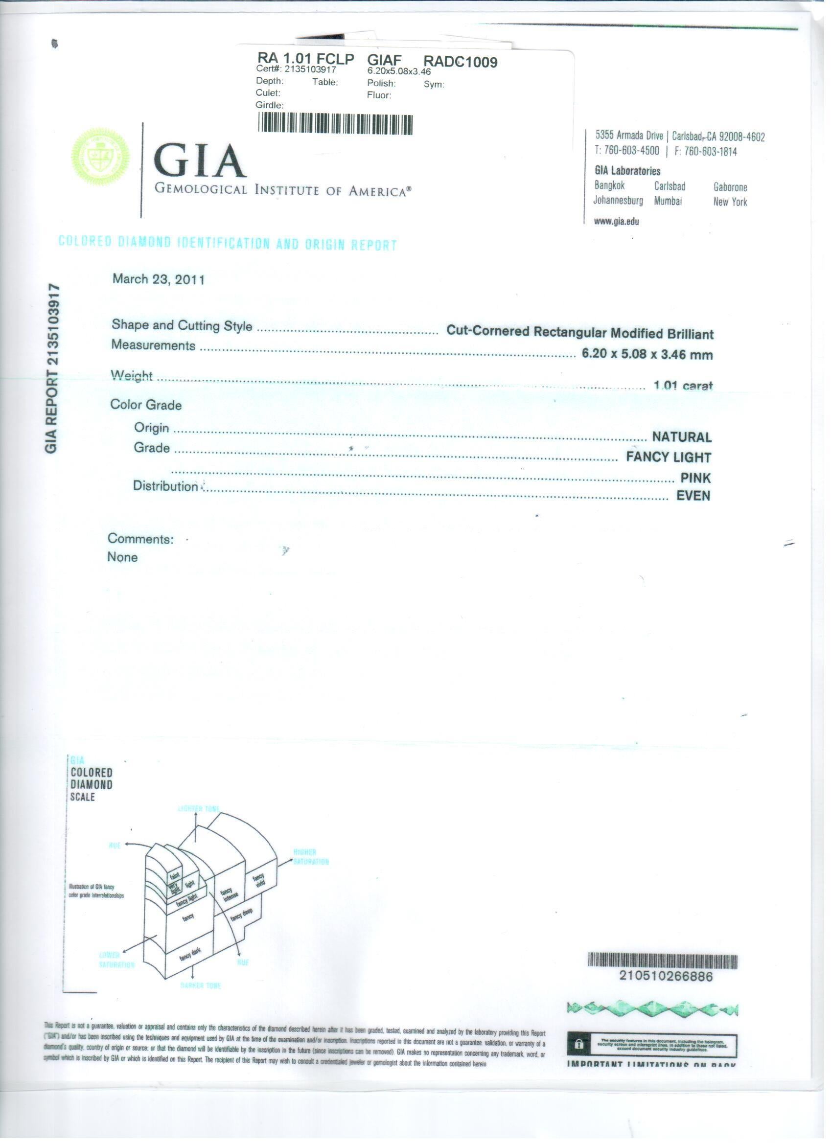 GIA Certified Natural Fancy Light Pink diamond stud earrings, features two GIA Certified radiant cut diamonds total weight 1.80 carats, surrounded by 1.50 carats of natural pink and white diamonds. 
(GIA Certificates attached)

