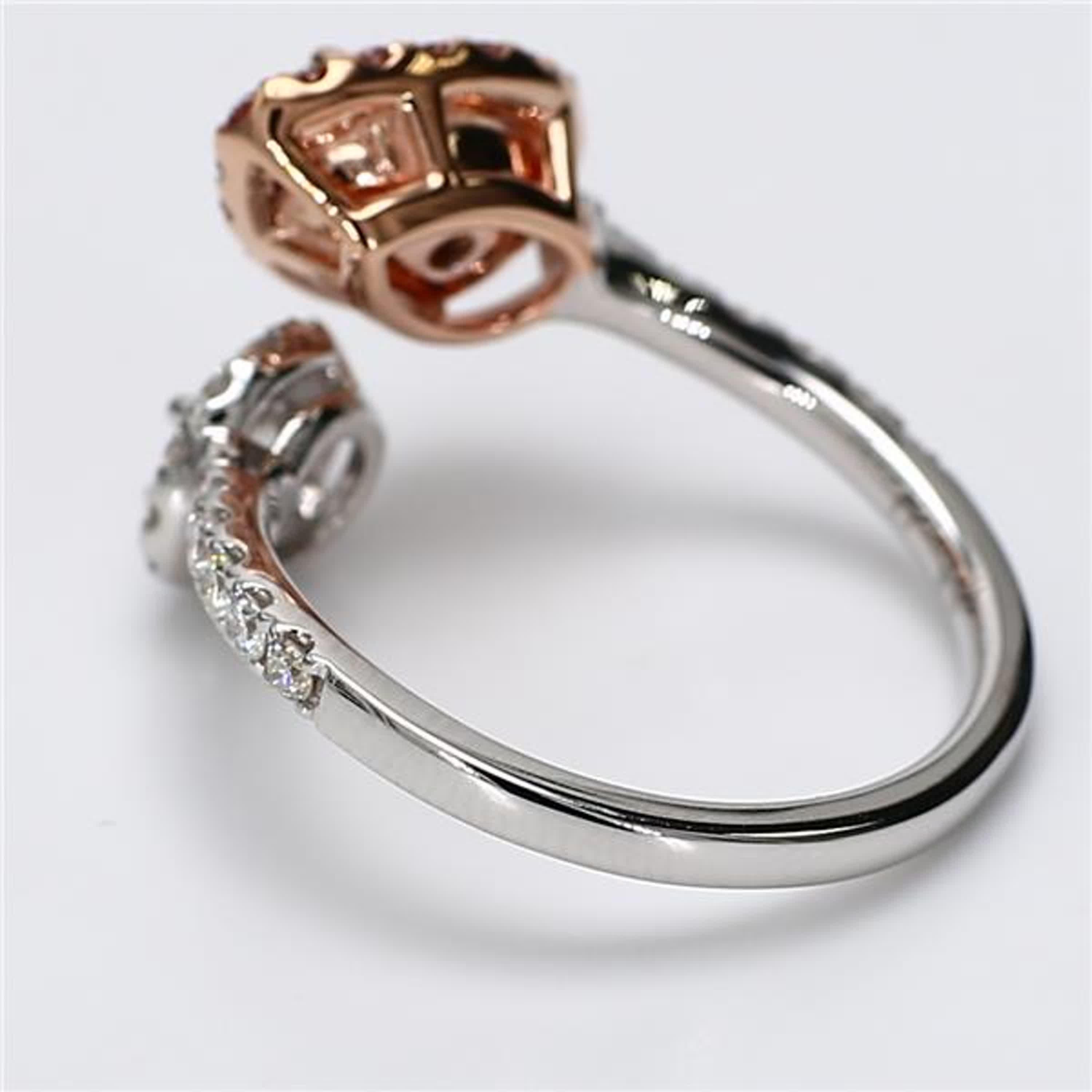 GIA Certified Natural Pink Pear and White Diamond 1.98 Carat TW Rose Gold Ring In New Condition For Sale In New York, NY