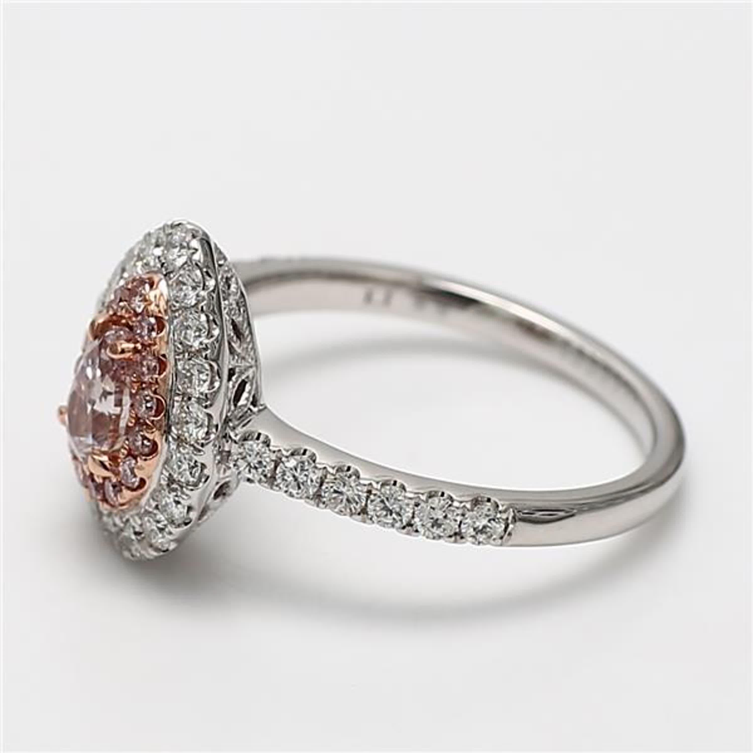 Contemporary GIA Certified Natural Pink Pear Diamond 1.10 Carat TW Gold Cocktail Ring