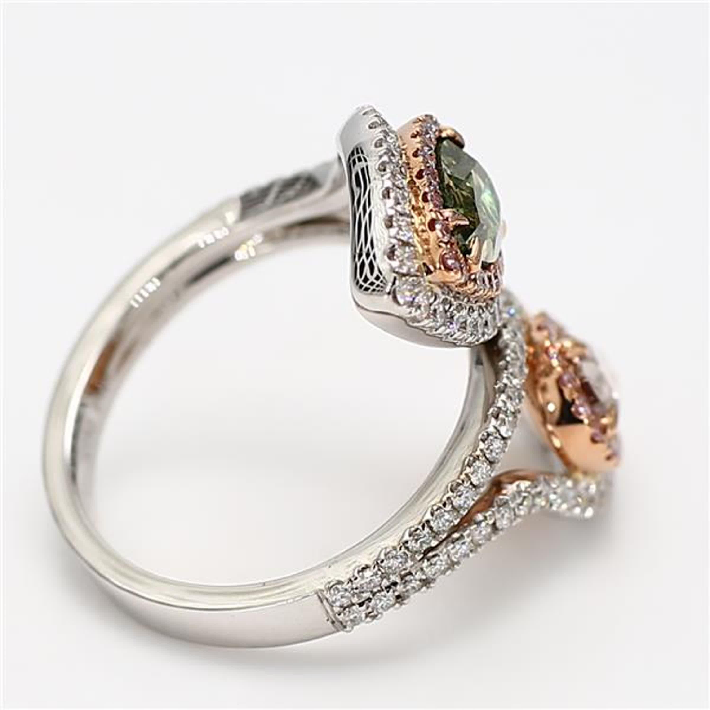GIA-zertifizierter natürlicher rosa birnenförmiger Diamant 2.74 Karat TW Gold Cocktail-Ring Damen im Angebot