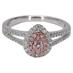 GIA Certified Natural Pink Diamond .50 Carat TW Gold Cocktail Ring