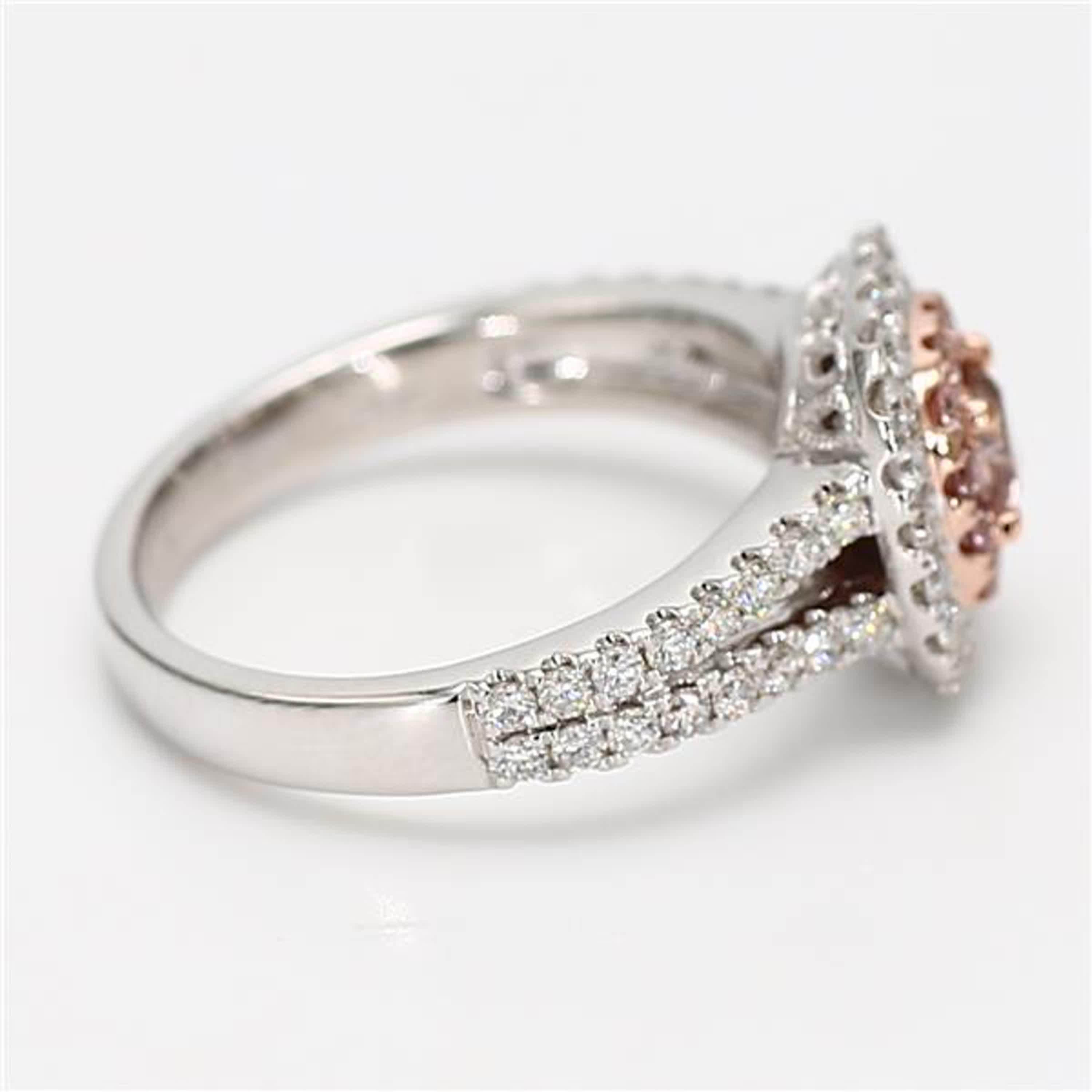 GIA zertifizierter natürlicher Pink Radiant Diamant 1.12 Karat TW Gold Cocktail Ring Damen