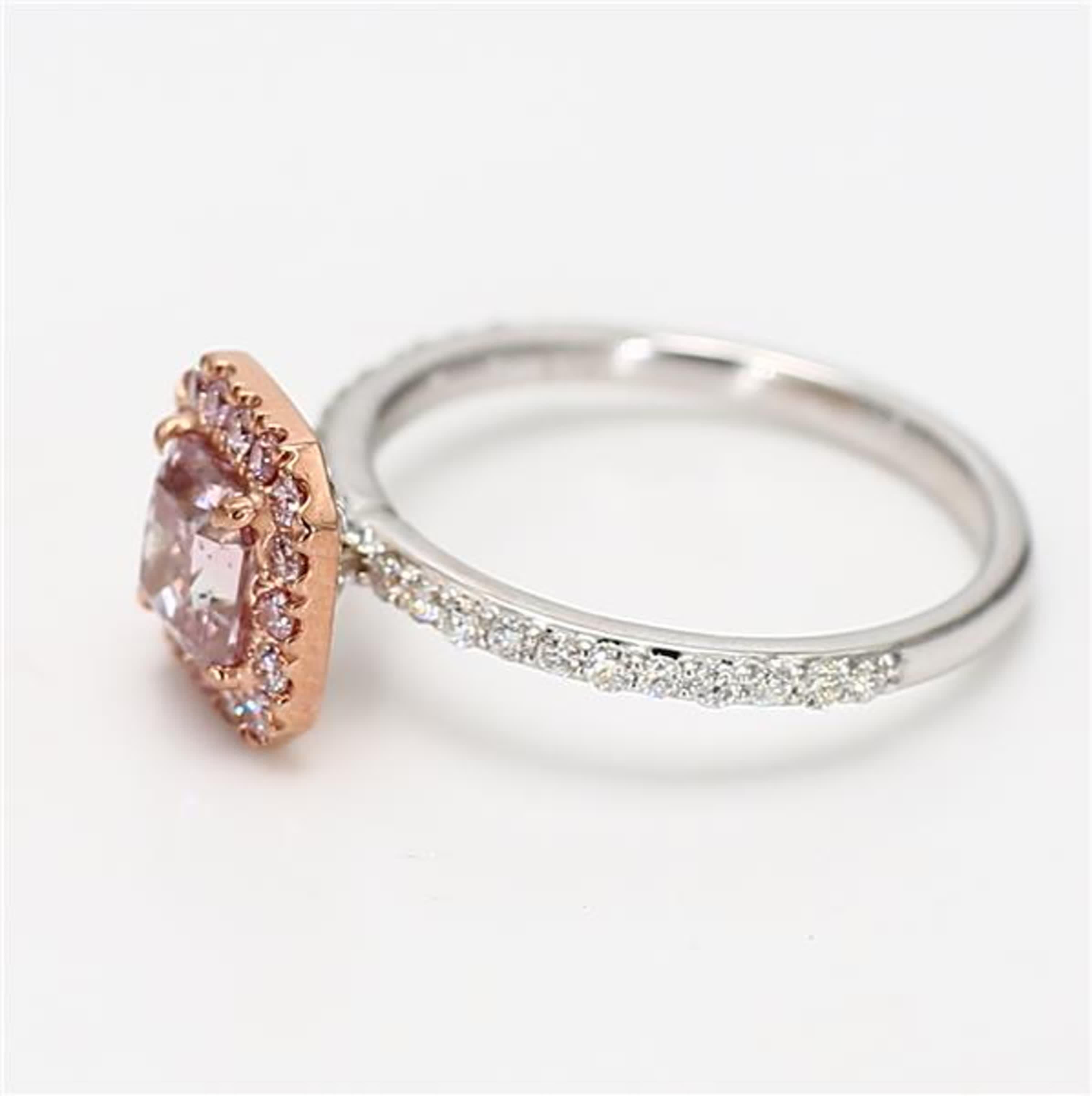 Contemporary GIA Certified Natural Pink Radiant Diamond 1.50 Carat TW Gold Cocktail Ring For Sale