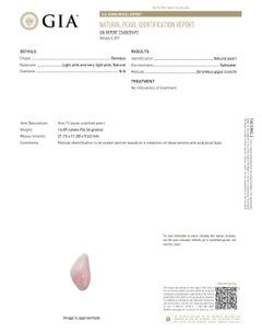 GIA Certified Natural Pink Saltwater Conch Pearl Vintage Necklace